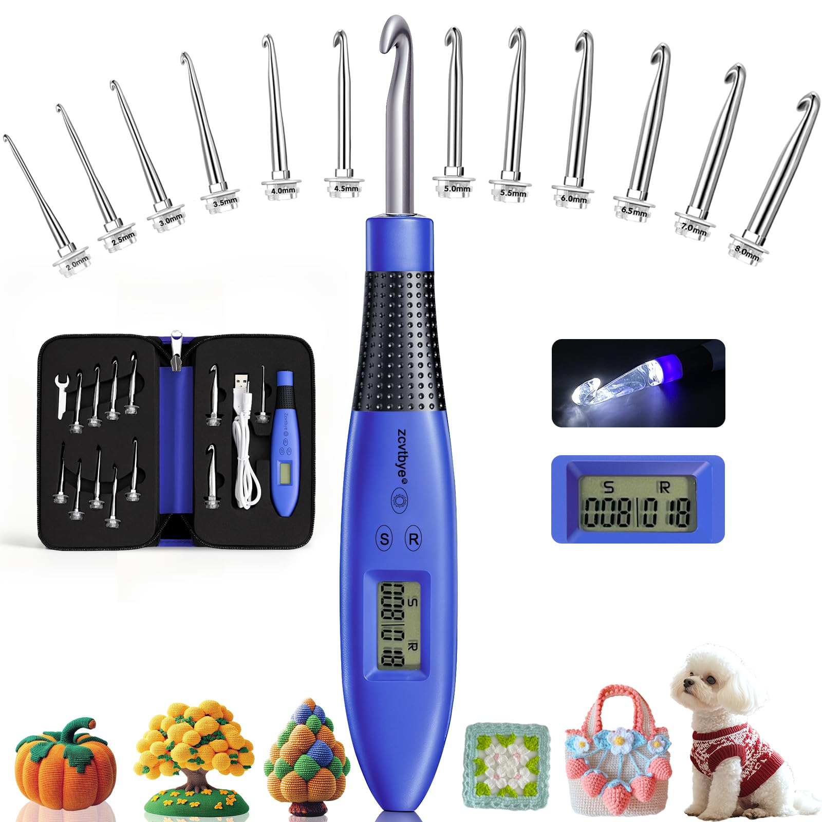 Amazon.com: Zcvtbye 12 Size Counting Crochet Hook for Beginners